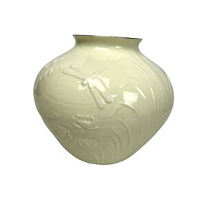 Pfaltzgraff‎ Art Ware Dragonfly Lily pad Bone China Vase